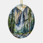 Yosemite National Park California Waterverf Keramisch Ornament (Rechts)
