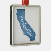 Yosemite National Park California Wood Grain Metalen Ornament (Rechts)
