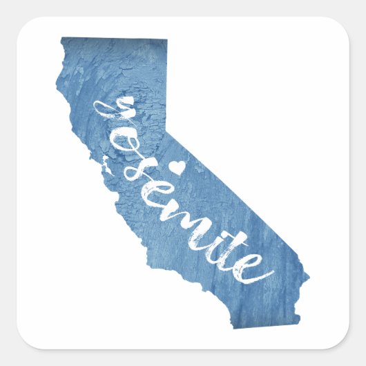 Yosemite National Park California Wood Grain Vierkante Sticker (Voorkant)