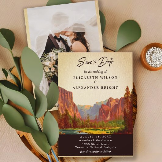 Yosemite National Park Californië bewaart de datum Kaart