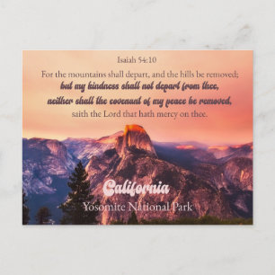 Yosemite National Park Californië Jesaja 54:10 Feestdagenkaart
