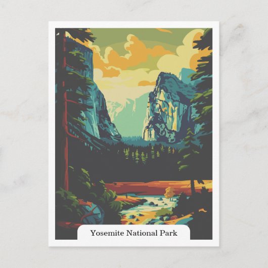 Yosemite National Park, Californië, Verenigde Stat Briefkaart (Voorkant)