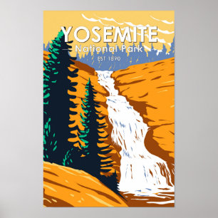 Yosemite National Park Chilnualna-watervallen Cali Poster
