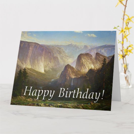 Yosemite National Park Domes Big Birthday Kaart (Gele Bloem)