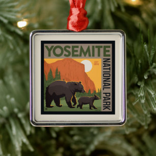 Yosemite National Park   Familie Beer Metalen Ornament