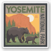 Yosemite National Park | Familie Beer Sticker (Voorkant)
