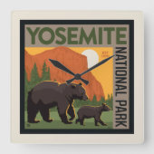 Yosemite National Park | Familie Beer Vierkante Klok (Voorkant)