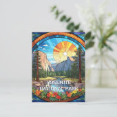 Yosemite National Park Faux Glas in lood Mozaïek Briefkaart (Staand voorkant)