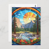 Yosemite National Park Faux Glas in lood Mozaïek Briefkaart (Voorkant / Achterkant)