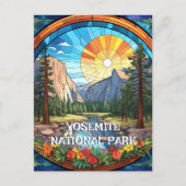 Yosemite National Park Faux Glas in lood Mozaïek Briefkaart (Voorkant)
