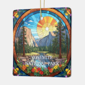 Yosemite National Park Faux Glas in lood Mozaïek Keramisch Ornament (Links)