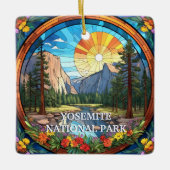 Yosemite National Park Faux Glas in lood Mozaïek Keramisch Ornament (Voorkant)