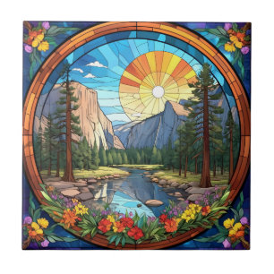 Yosemite National Park Faux Glas in lood Mozaïek Tegeltje