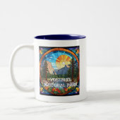 Yosemite National Park Faux Glas in lood Mozaïek Tweekleurige Koffiemok (Links)