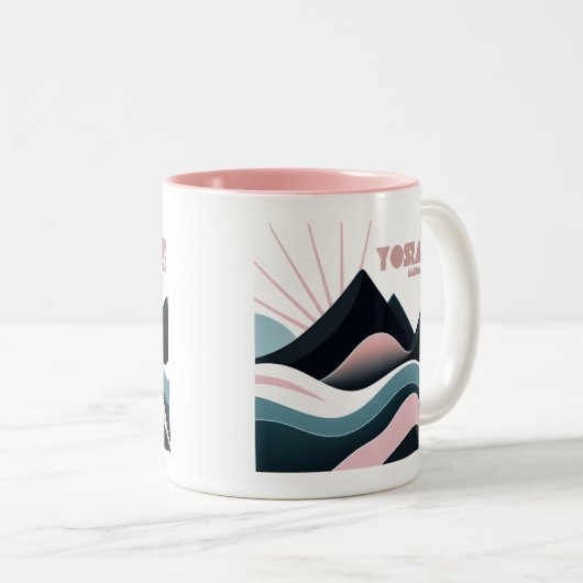 Yosemite National Park Gekleurde heuvels Tweekleurige Koffiemok (Voorkant rechts)