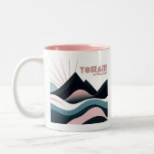 Yosemite National Park Gekleurde heuvels Tweekleurige Koffiemok (Links)