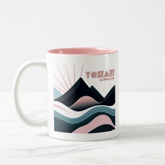 Yosemite National Park Gekleurde heuvels Tweekleurige Koffiemok (Links)
