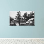 Yosemite National Park Glacier Point Lodge Canvas Afdruk (Insitu (Houten vloer))