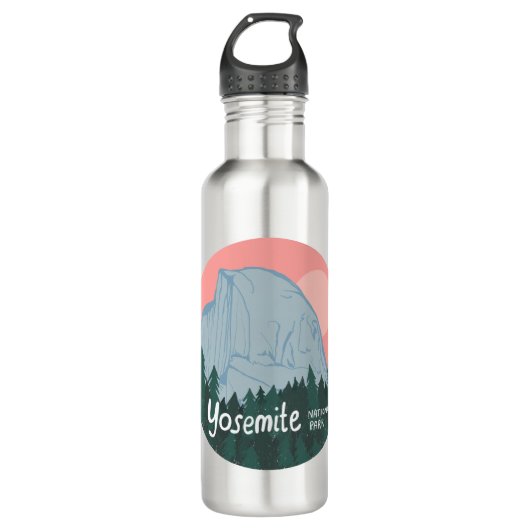 Yosemite National Park Half Dome Art Roze Waterfles (Voorkant)