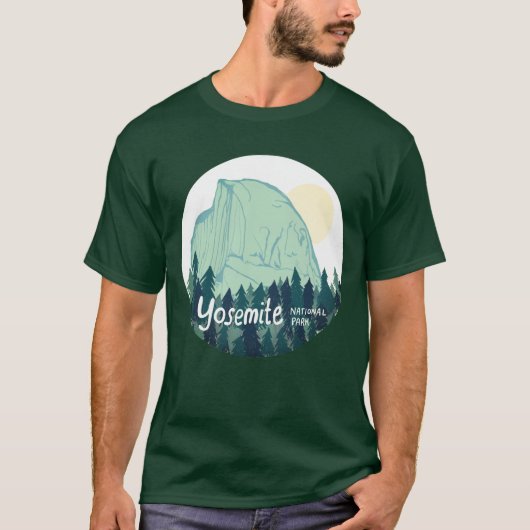 Yosemite National Park Half Dome Blauwgroen Green T-shirt (Voorkant)