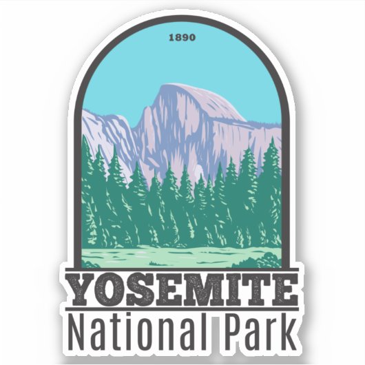 Yosemite National Park Half Dome California Sticker (Voorkant)