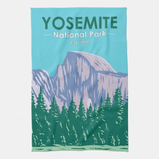 Yosemite National Park Half Dome California Theedoek (Verticaal)