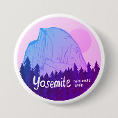 Yosemite National Park Half Dome Hiking Lila Ronde Button 7,6 Cm (Voorkant)