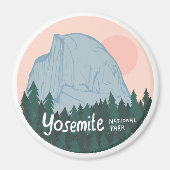 Yosemite National Park Half Dome Pink Magneet (Voorkant)