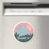 Yosemite National Park Half Dome Pink Magneet (Insitu (Vaatwasser))