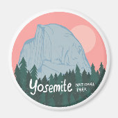 Yosemite National Park Half Dome Pink Magneet (Voorkant)