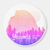 Yosemite National Park Half Dome Pink Paars Magneet (Voorkant)
