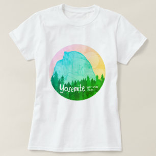 Yosemite National Park Half Dome textuur T-shirt