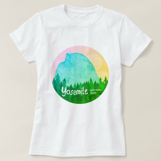 Yosemite National Park Half Dome textuur T-shirt (Design voorkant)