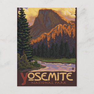 Yosemite National Park - Half-Dome Travel Poster Briefkaart