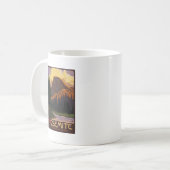 Yosemite National Park - Half-Dome Travel Poster Koffiemok (Voorkant links)