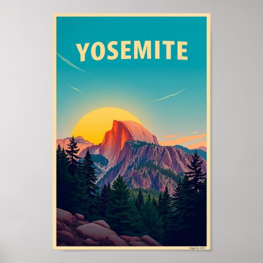 Yosemite National Park Half Dome Vintage Poster (Voorkant)
