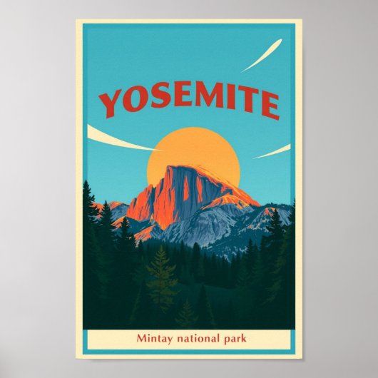Yosemite National Park Half Dome Vintage Poster (Voorkant)