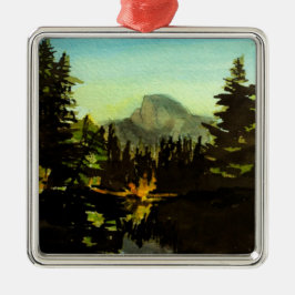 Yosemite National Park: Halfdome-weerkaatsing Metalen Ornament