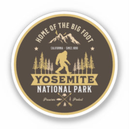 Yosemite National Park Home of the Big Foot Funny Sticker