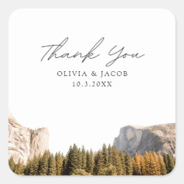 Yosemite National Park huwelijksgunst Dank u Vierkante Sticker