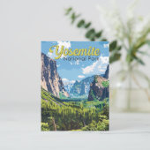 Yosemite National Park Illustratie Reiskunst Briefkaart (Staand voorkant)
