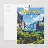 Yosemite National Park Illustratie Reiskunst Briefkaart (Voorkant / Achterkant)