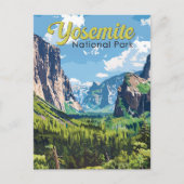 Yosemite National Park Illustratie Reiskunst Briefkaart (Voorkant)