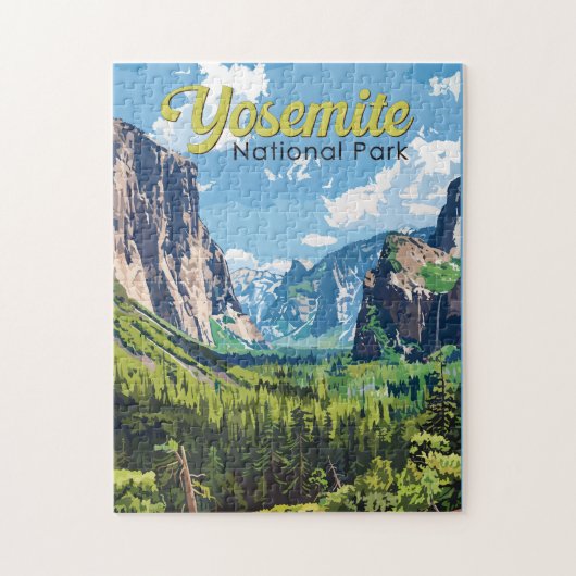 Yosemite National Park Illustratie Reiskunst Legpuzzel (Verticaal)