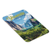 Yosemite National Park Illustratie Reiskunst Magneet (Rechterzijde)