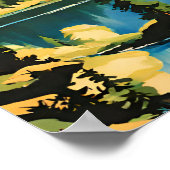 Yosemite National Park illustratie retro Aestheti Poster (Hoek)