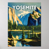 Yosemite National Park illustratie retro Aestheti Poster (Voorkant)