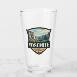 Yosemite National Park Illustratie Retro Badge Glas