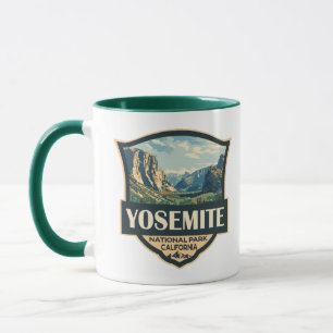 Yosemite National Park Illustratie Retro Badge Mok