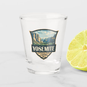 Yosemite National Park Illustratie Retro Badge Shot Glas